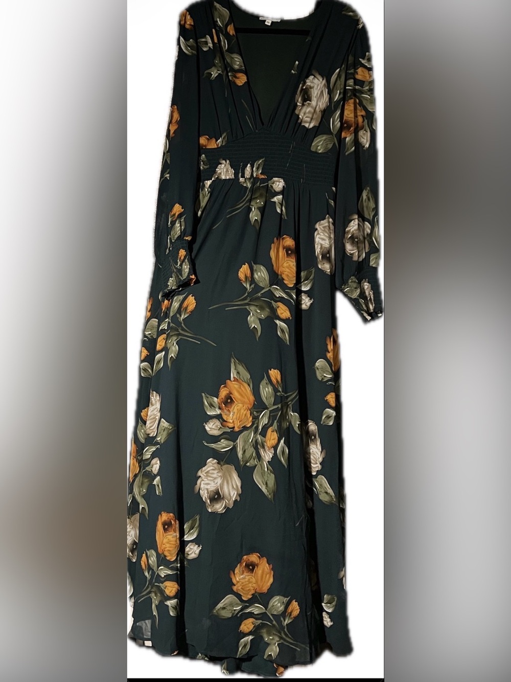 Baltic Born Teal Floral Maxi Dress with Long Sleeves - Picture 2 of 7